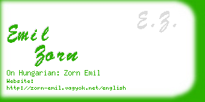 emil zorn business card